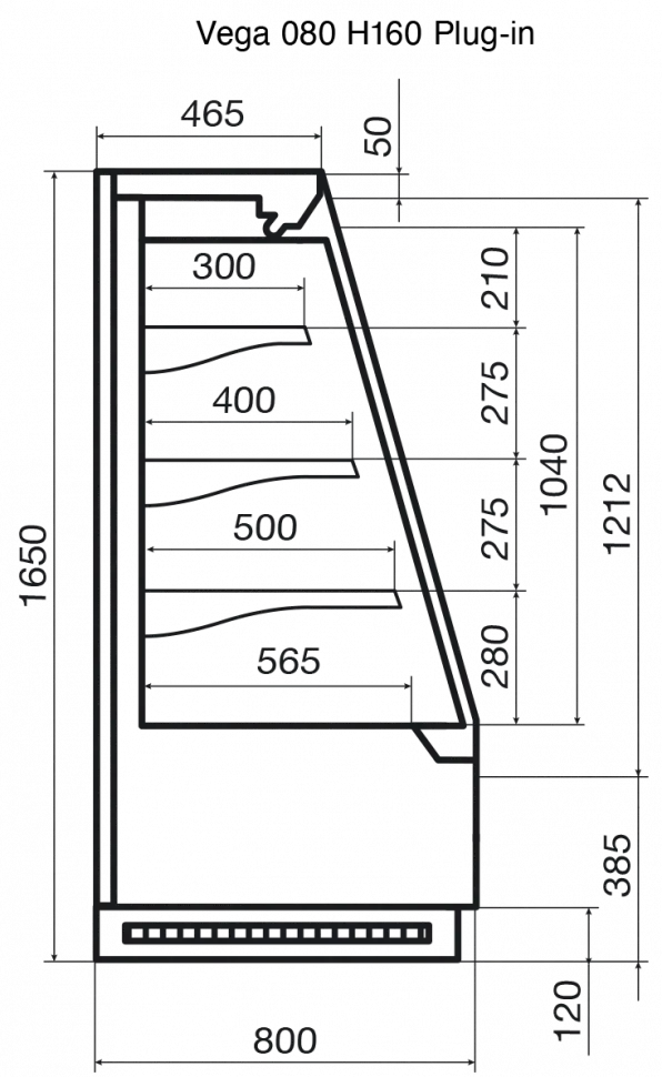 Горка холодильная Dazzl Vega 080 H160 Plug-In 190 DG 