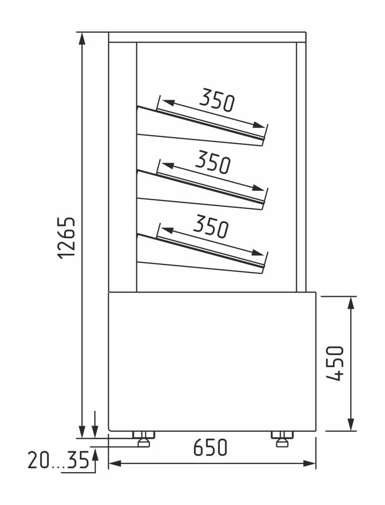 Хлебная витрина CARBOMA CUBE LIGHT KC70 N 0,6‑2 открытая 