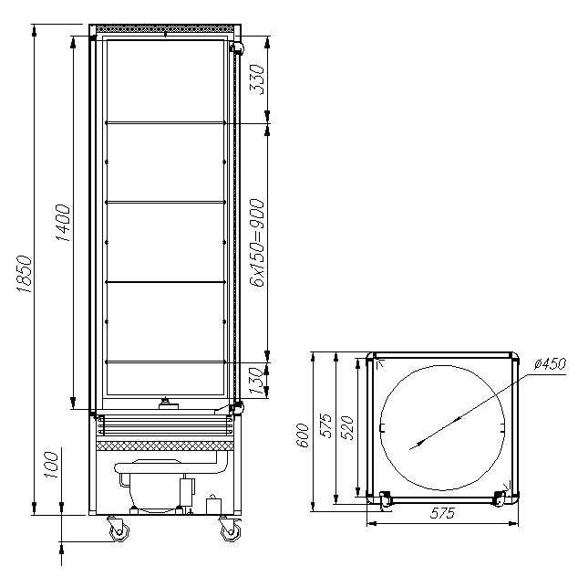 Кондитерская витрина CARBOMA R400Cвр LATIUM (D4 VM 400‑2) 