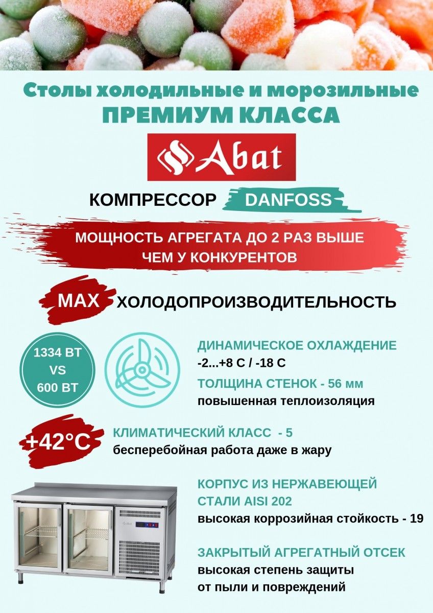 Стол холодильный среднетемпературный СХС-60-02 (3 двери) 